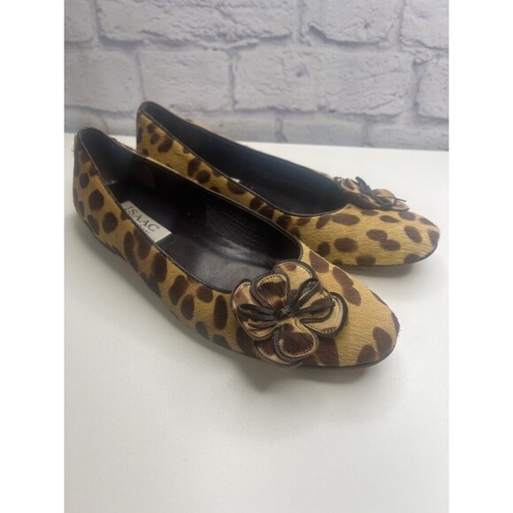 Isaac Mizrahi Ballet Flat Animal Print Slip on Shoes Ladies Size 8.5B Calf Hair - Picture 12 of 13